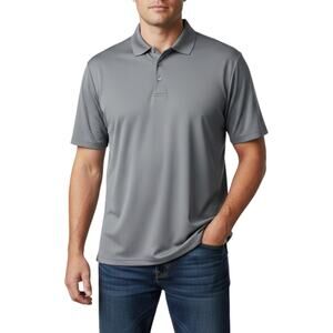 PGA Tour Golf Polo Shirt Mens 3XLT Gray Airflux Short Sleeve Stretch Performance